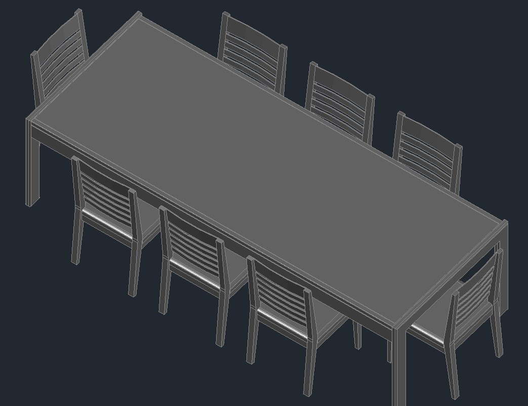 Dining table with chair in AutoCAD file - Cadbull