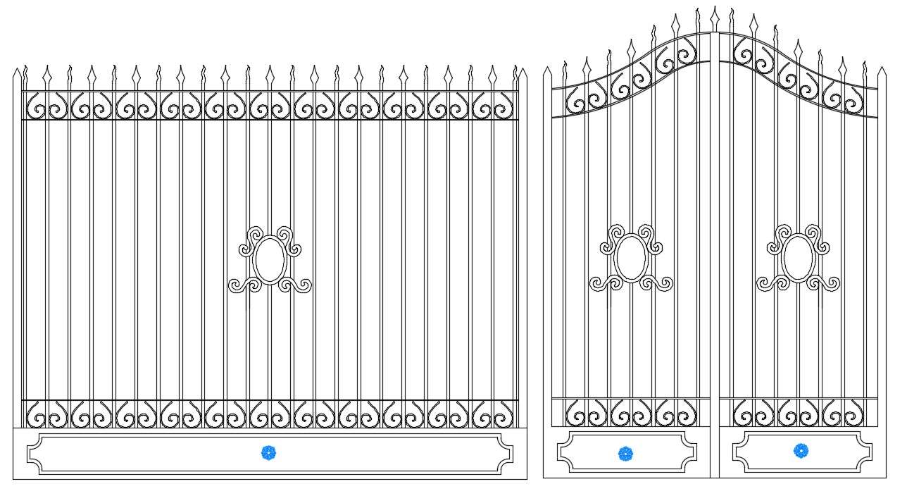 Main Gate Design In Autocad File Cadbull