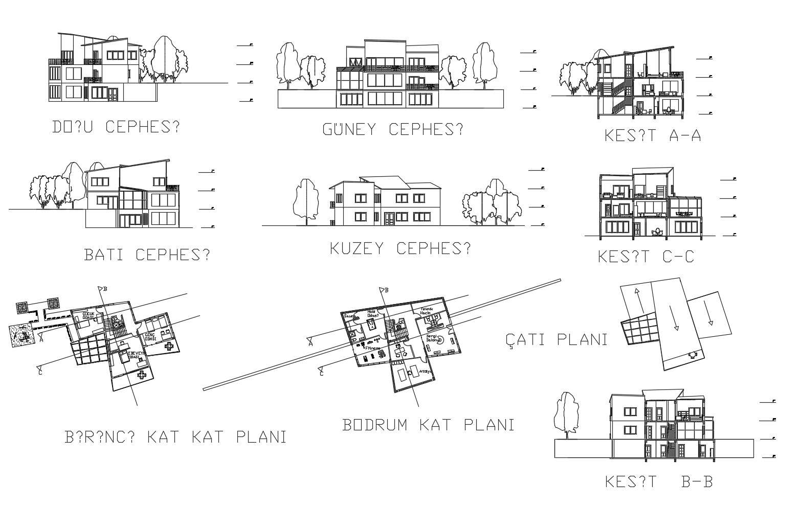 Drawing Of House Design With Detail Dimension In Autocad Cadbull