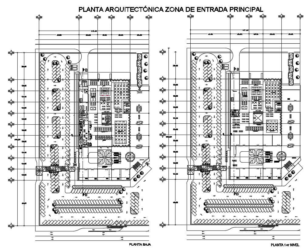 Drawing of mall design plan with detail dimension in autocad - Cadbull