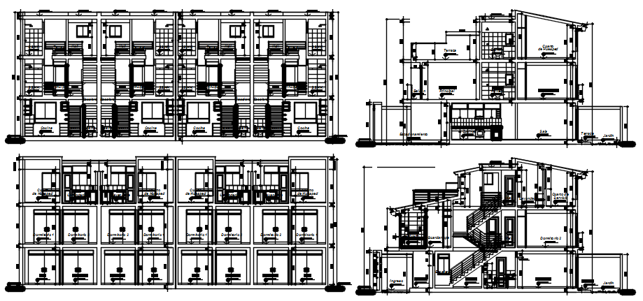 Drawing of residential house with detail dimension in dwg file - Cadbull