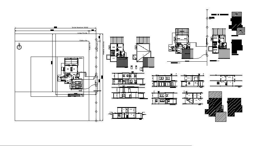 Drawing of residential house with roof plan in AutoCAD - Cadbull