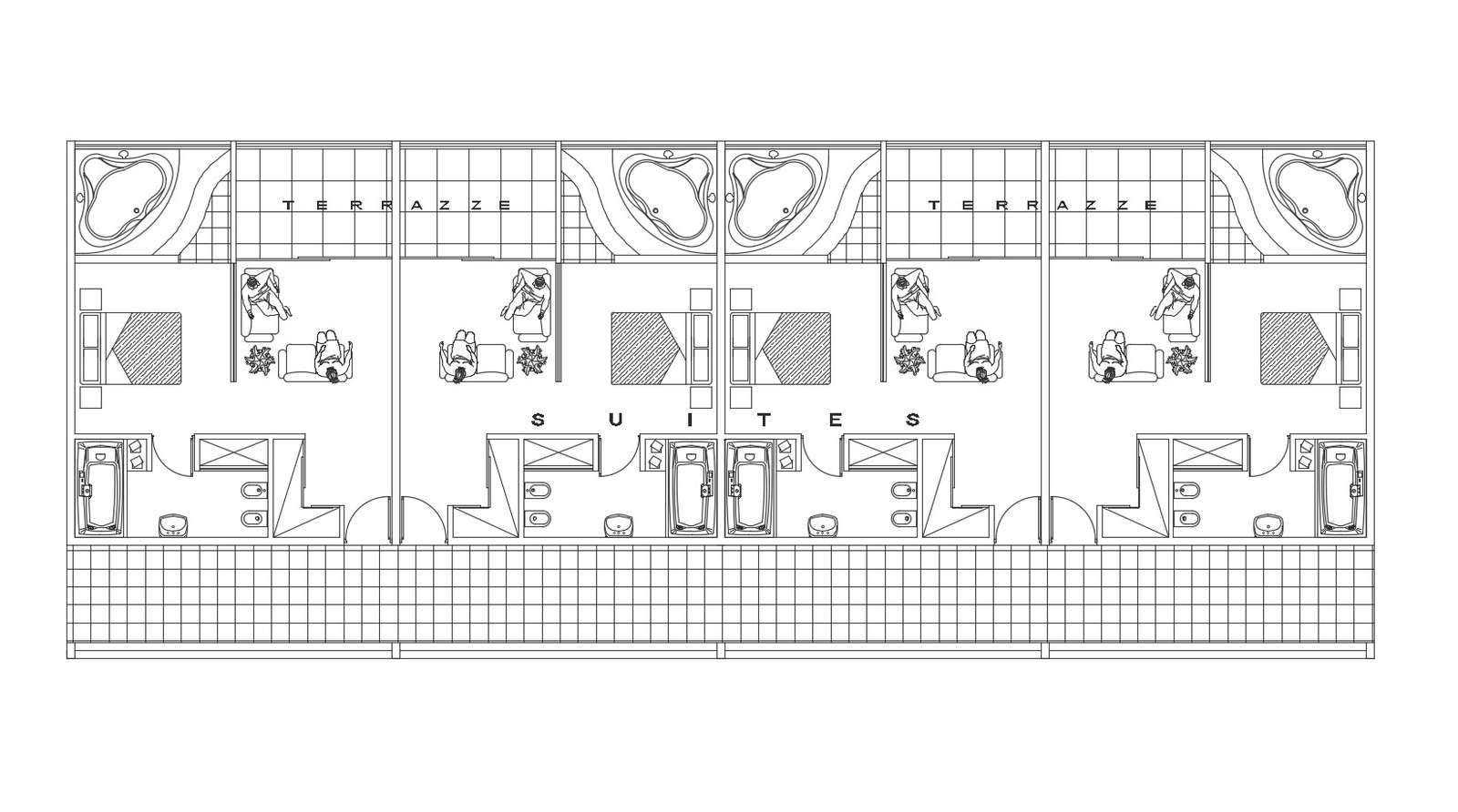 Drawing Of The Hotel Room With Furniture Detail In Dwg File Cadbull