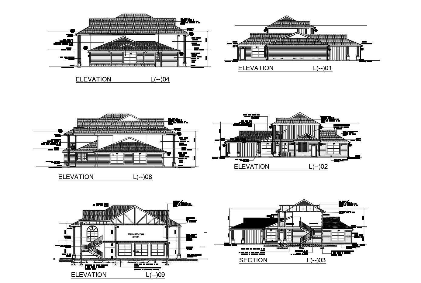 Drawing Of The House Design In Autocad Cadbull