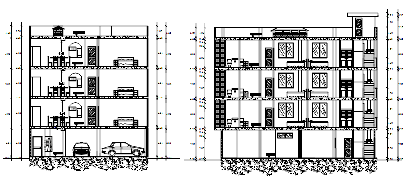 Drawing of the residential building in dwg file - Cadbull