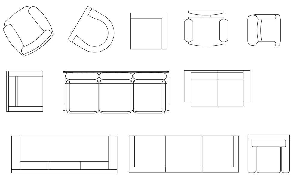 Cad Drawing Dwg File Of The Various Types Of Sofa And Chairs Block Porn Sex Picture 1801