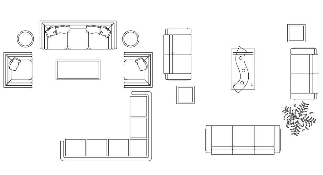 Drawing Room Furniture CAD Blocks Drawing DWG File - Cadbull