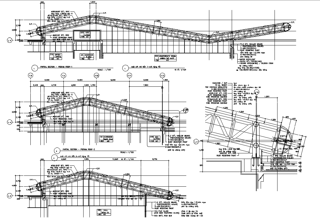 Drawing File Showing The Details Of The Partial Floor Plan And Section ...