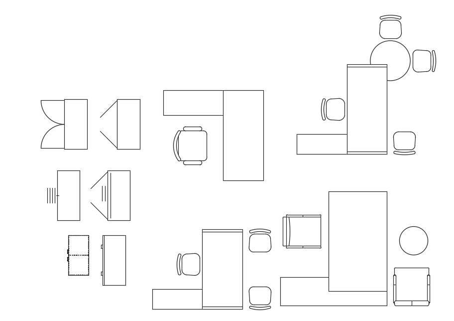 Drawing file of the various types of L shape tables and chairs block ...