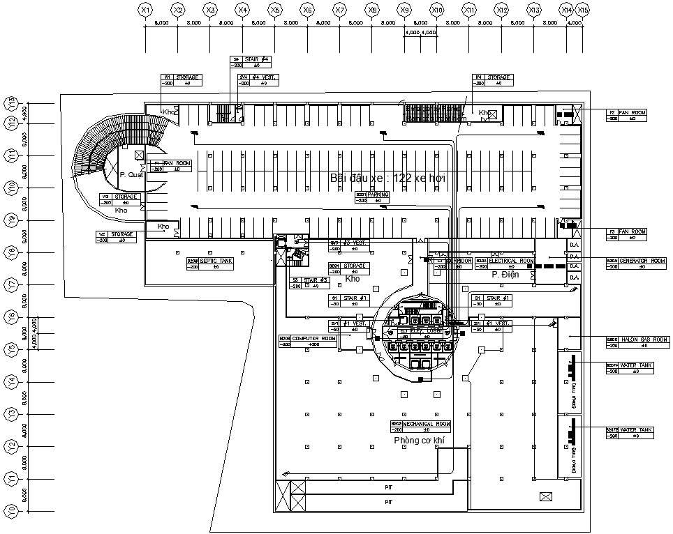 Drawing file showing the details of the High rise building floor plan ...