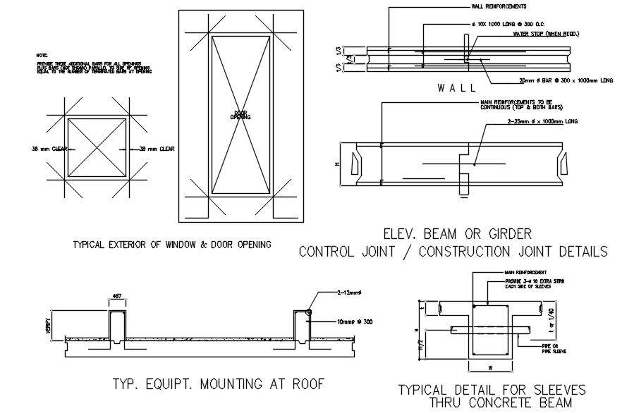 Drawing of typical structural details in AutoCAD, CAD file, dwg file ...