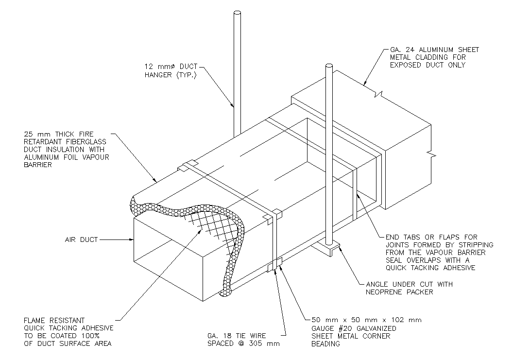Duct detail cad drawing is given in this cad file. Download this cad