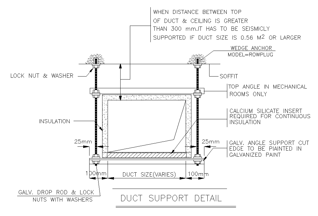 Duct support detail cad drawing is given in this cad file. Download ...