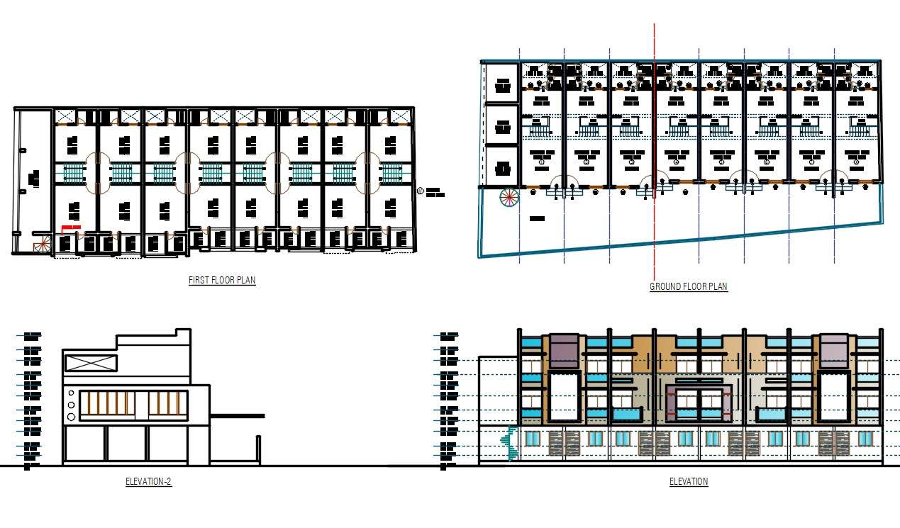 Duplex House Plan AutoCAD File - Cadbull