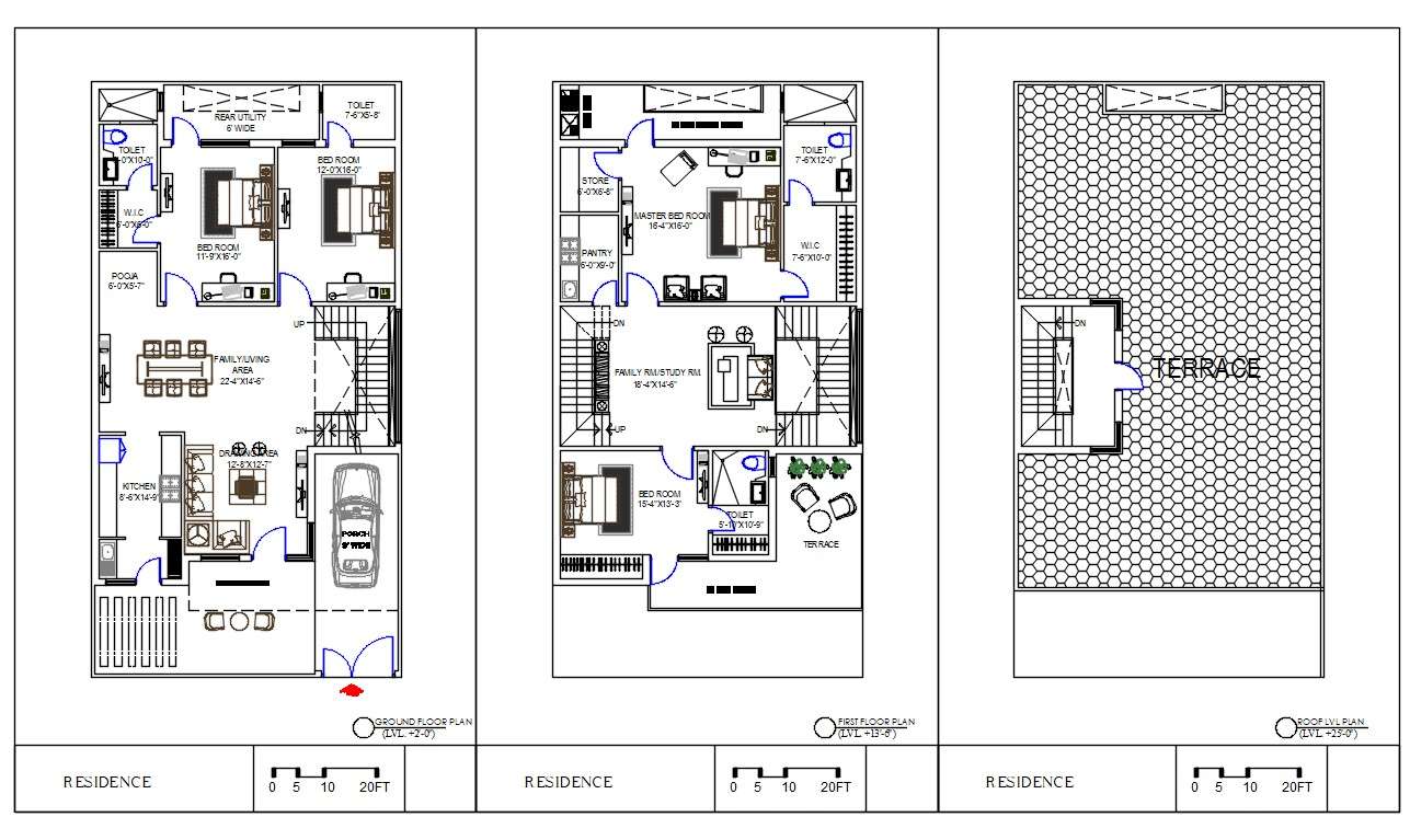Duplex House Plan DWG File - Cadbull