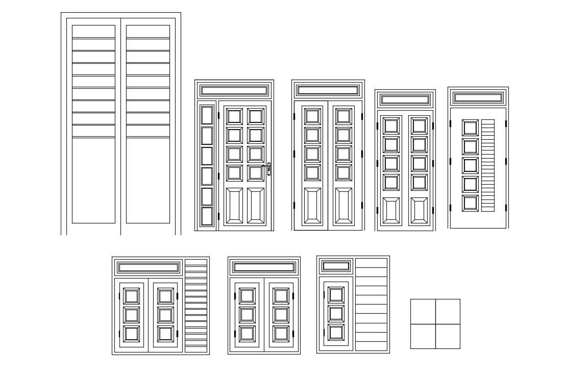 Dwg file of doors detail - Cadbull