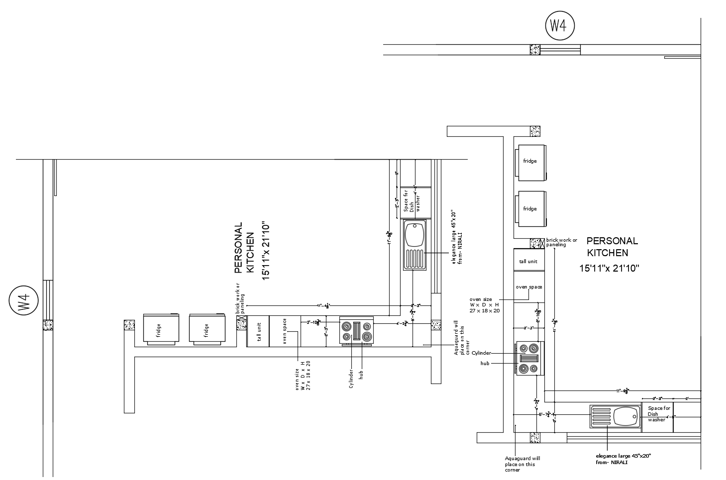  Dwg  file  of kitchen  layout Cadbull