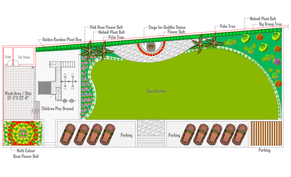 Dwg file of landscaping - Cadbull