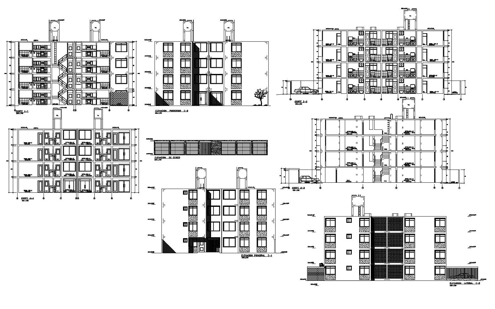 Dwg File Of Residential Apartment Elevations Cadbull