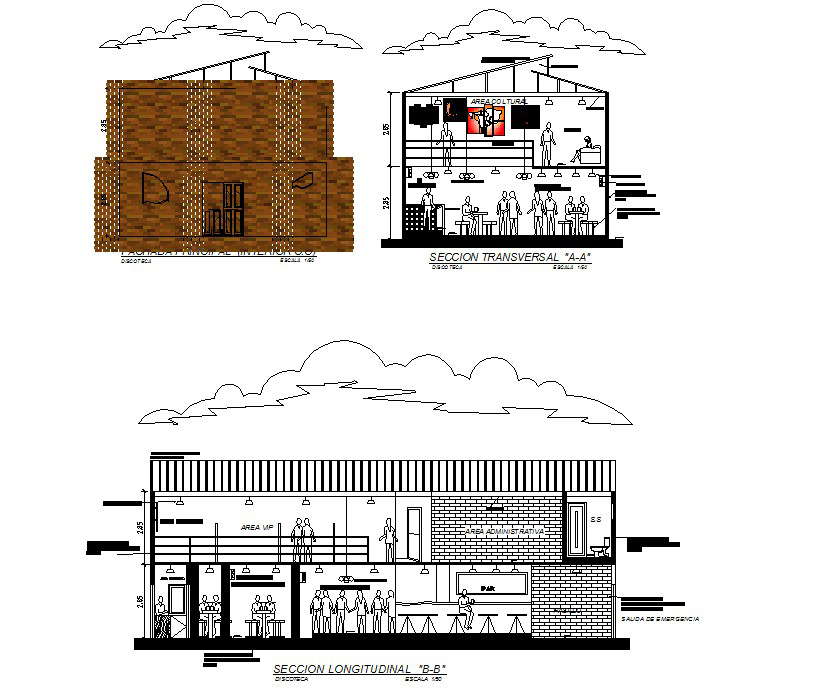 Dwg File Of Restaurant Elevations Cadbull