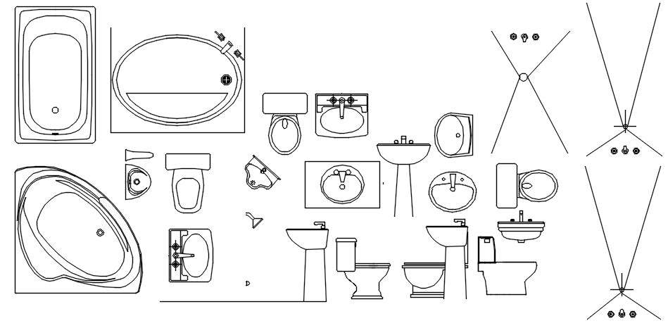 Dwg file of sink design - Cadbull