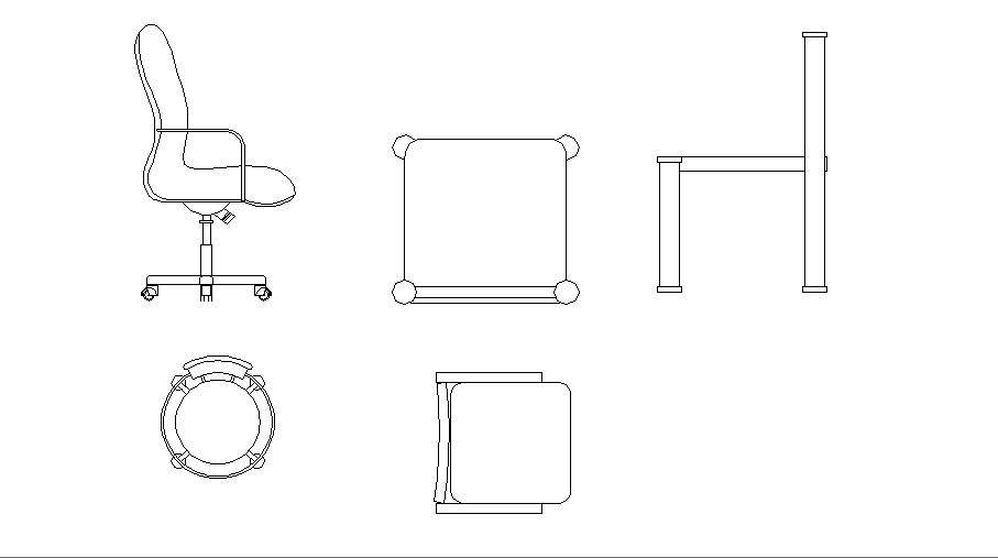 Dynamic common chair blocks elevation cad drawing details dwg file ...