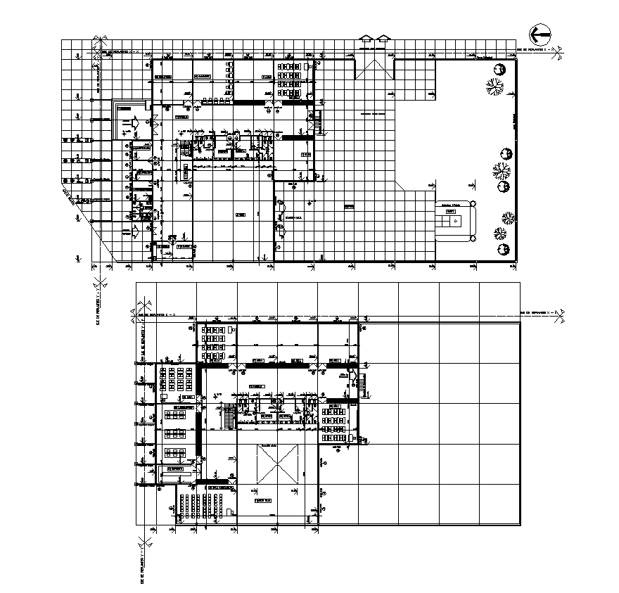 Education building detail plan layout dwg file - Cadbull