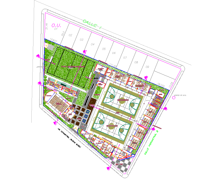 Education institution layout plan dwg file - Cadbull