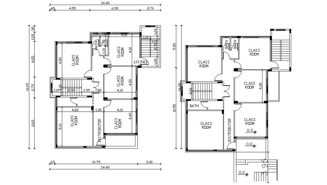 Educational Building Layout 2d CAD Plan - Cadbull