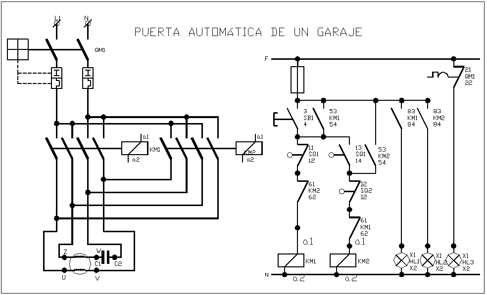 Electric Lay-out design for garage door - Cadbull