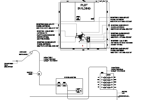 Electric tower architecture project dwg file - Cadbull