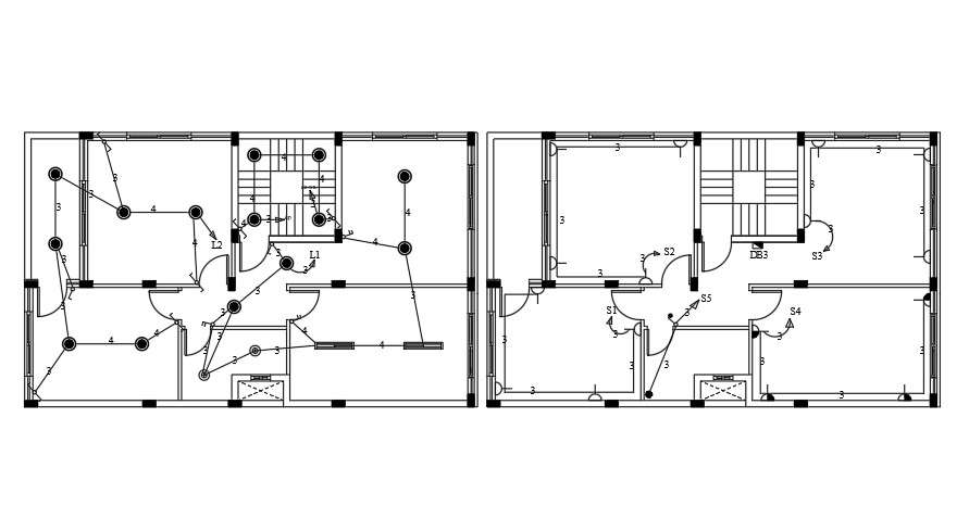 Electric Plan Of House AutoCAD File - Cadbull