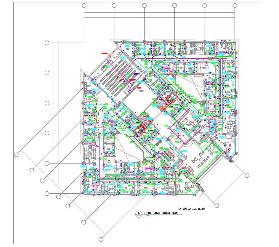 Electrical Floor Plan Of Commercial Building AutoCAD File - Cadbull