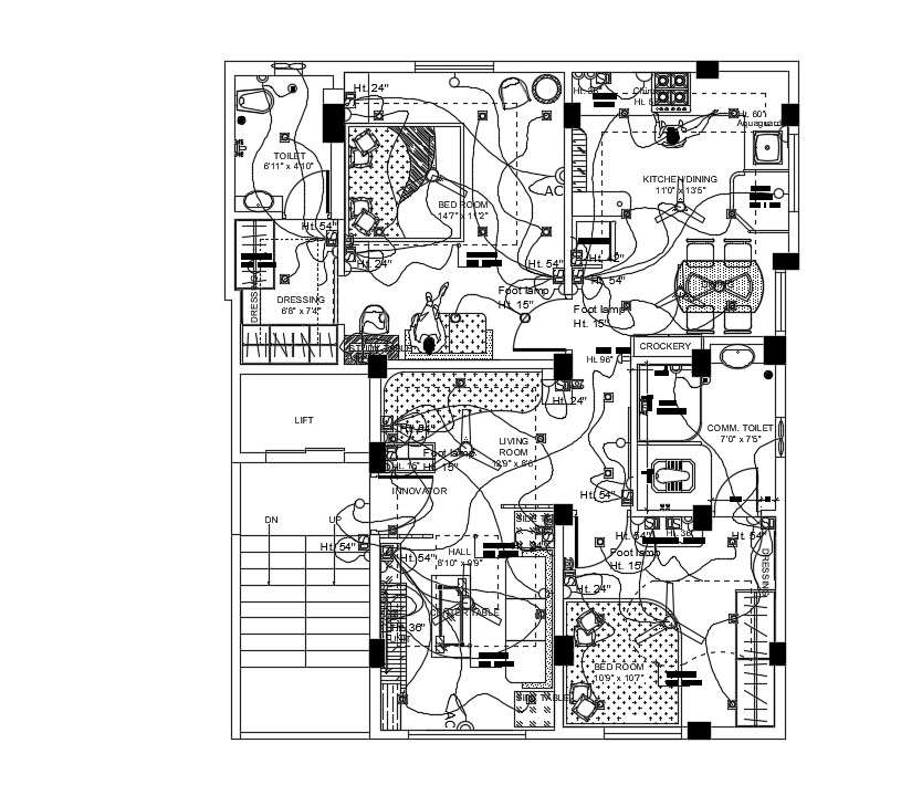 Electrical Layout Plan In AutoCAD File - Cadbull