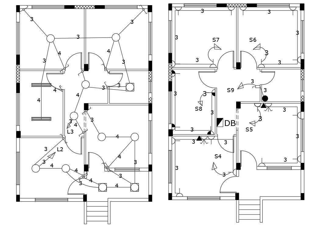 Electrical Layout Plan Of House Floor Design AutoCAD File - Cadbull