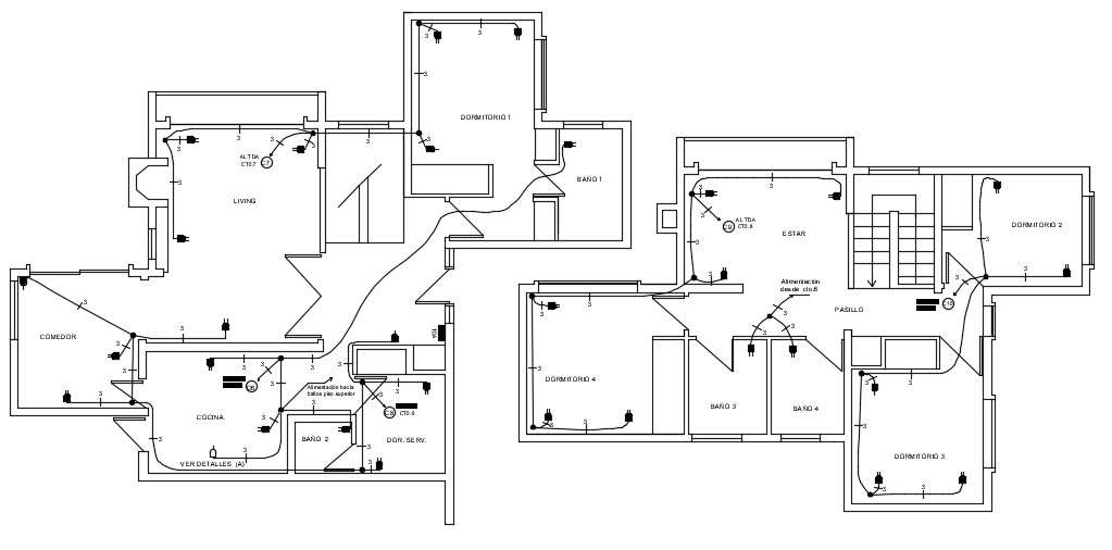 Electrical Plans For Residential House AutoCAD File Free - Cadbull