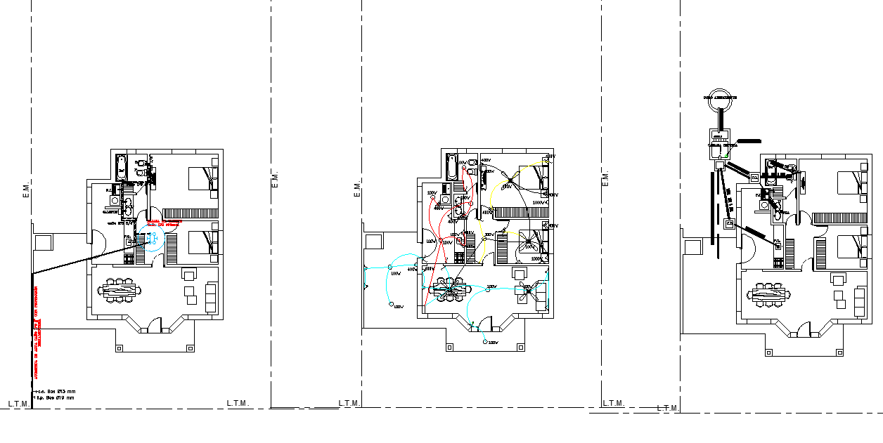 Electrical and electrical home plan layout file - Cadbull