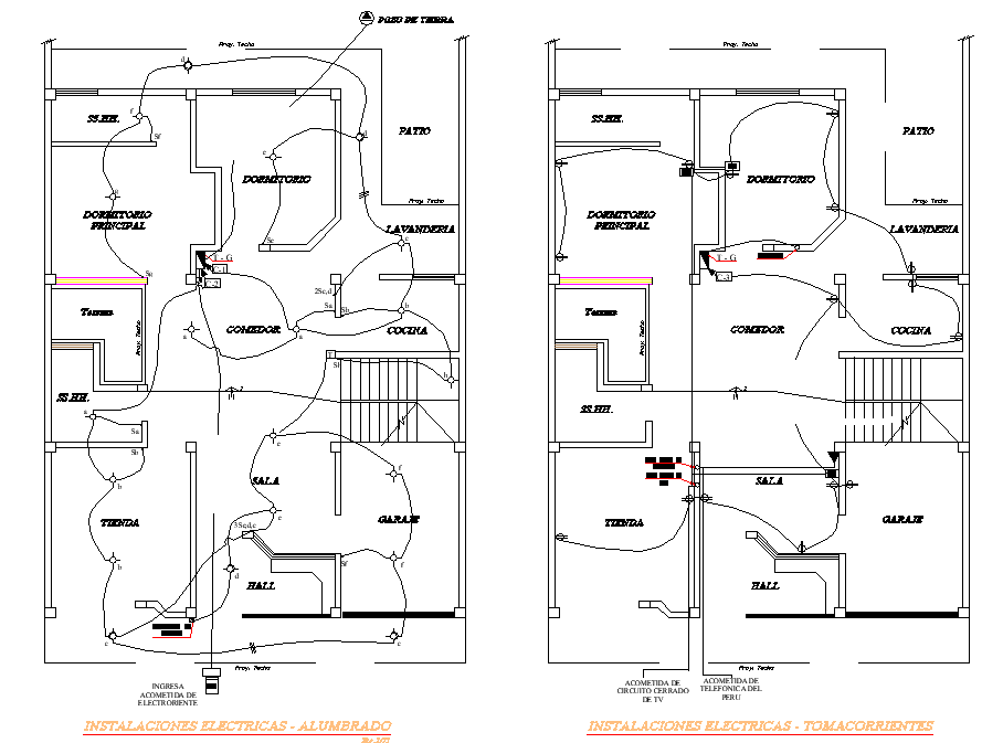 Electrical home plan detail dwg file - Cadbull