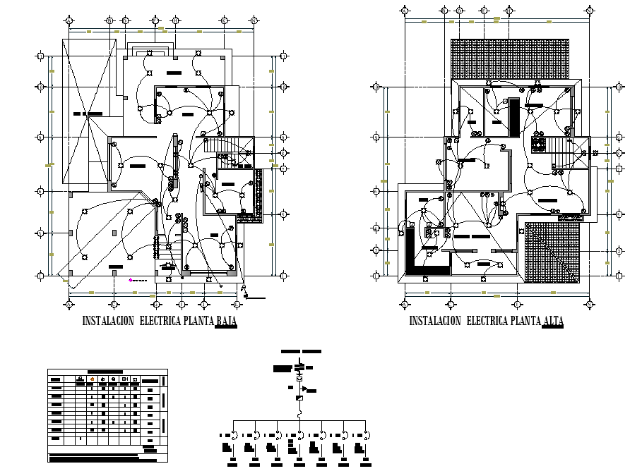 Electrical house plan detail - Cadbull