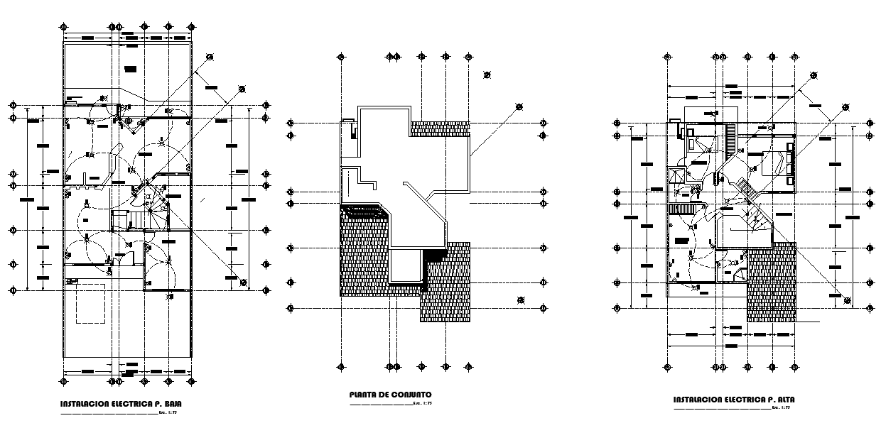 Electrical house plan detail dwg file - Cadbull