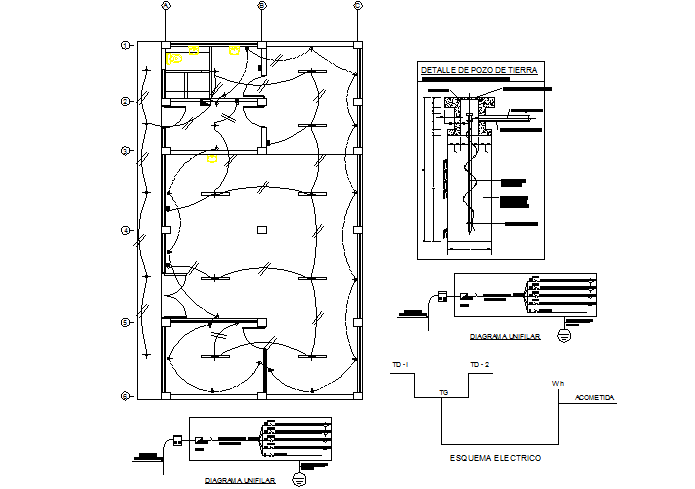 Electrical house plan detail dwg file - Cadbull