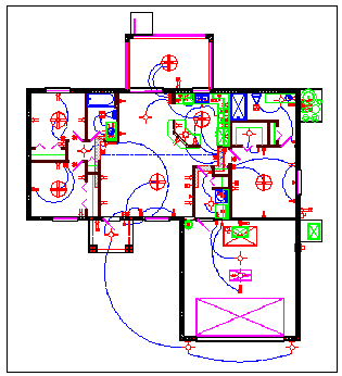 Electrical layout design drawing of House design drawing - Cadbull