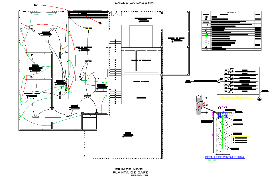 Electrical plan detail - Cadbull