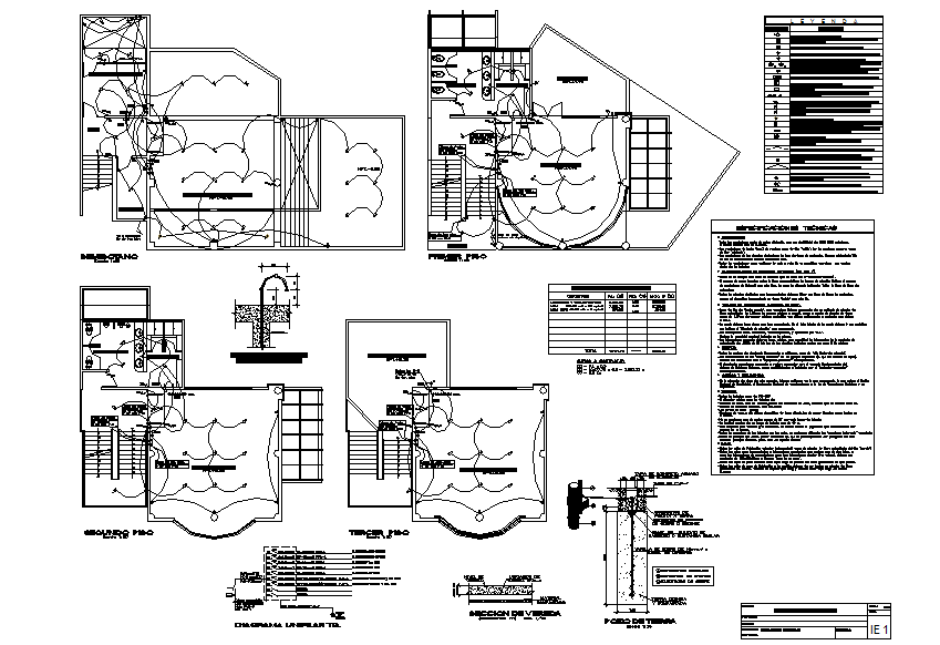 Electrical plan detail dwg file - Cadbull