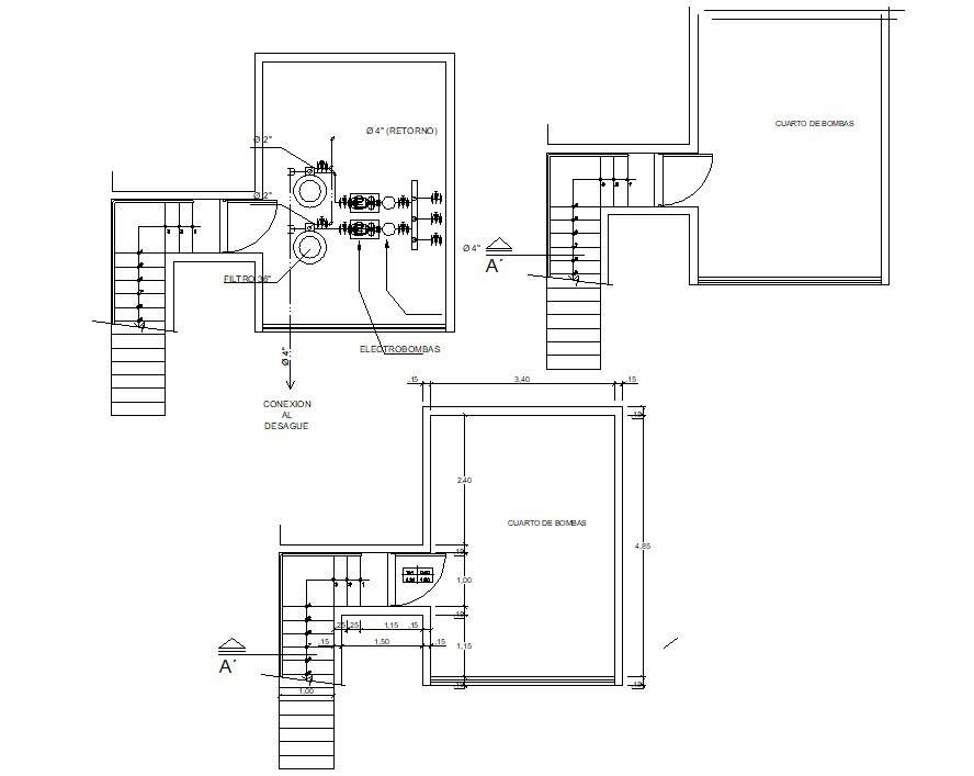 Electrical room 2d layout plan dwg file - Cadbull