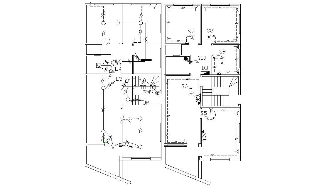 Electrical Layout Plan Of Residential Building Autocad File - Cadbull