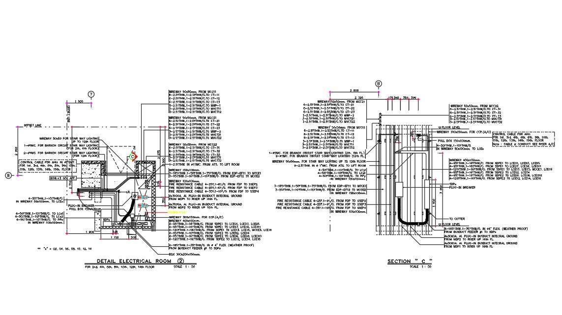 Electrical Room Wiring Section CAD Drawing DWG File - Cadbull