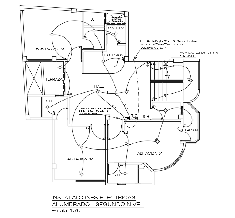 Electrical installation lighting detail of 10x10m commercial cum ...