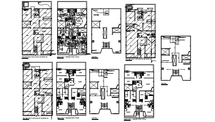 Electrical layout of 11x20 residential building plan is given in this ...