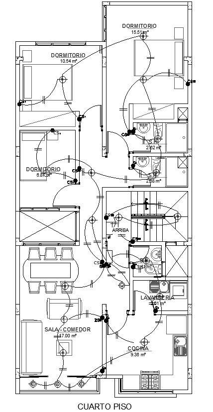 Electrical Layout Plan Of Fourth Floor In Detail Autocad D Drawing | My ...